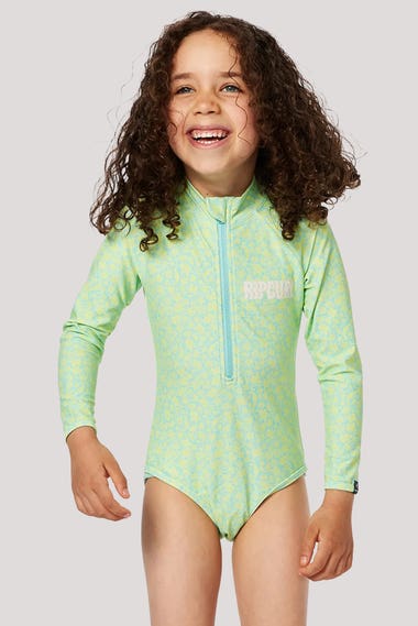 Girls Sun Upf Long Sleeve Surfsuit