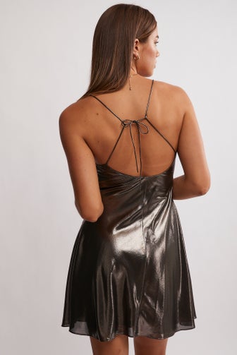 Gunmetal Chiffon Strappy Dress | North Beach Gunmetal Chiffon Strappy Dress | North Beach