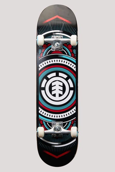 Hatched Red Blue 8" Complete Skateboard
