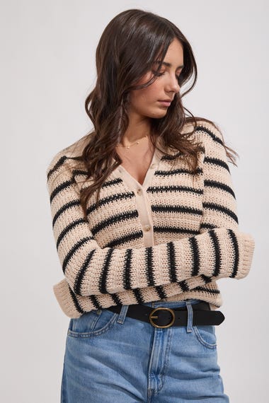 Highline Stripe Long Sleeve Knit Top