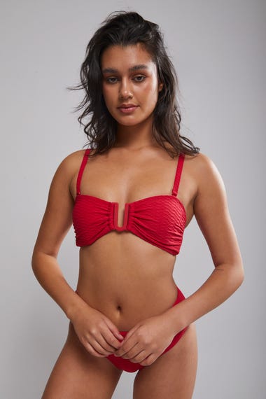 Honeycomb U Bar Bandeau Bikini Top