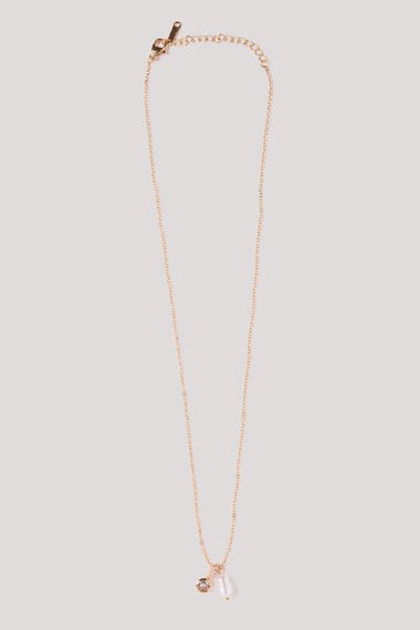 Irregular Pearl And Diamante Necklace