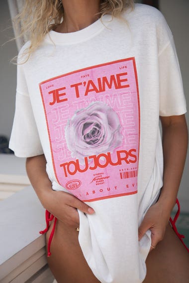 Je T'aime Oversized T Shirt