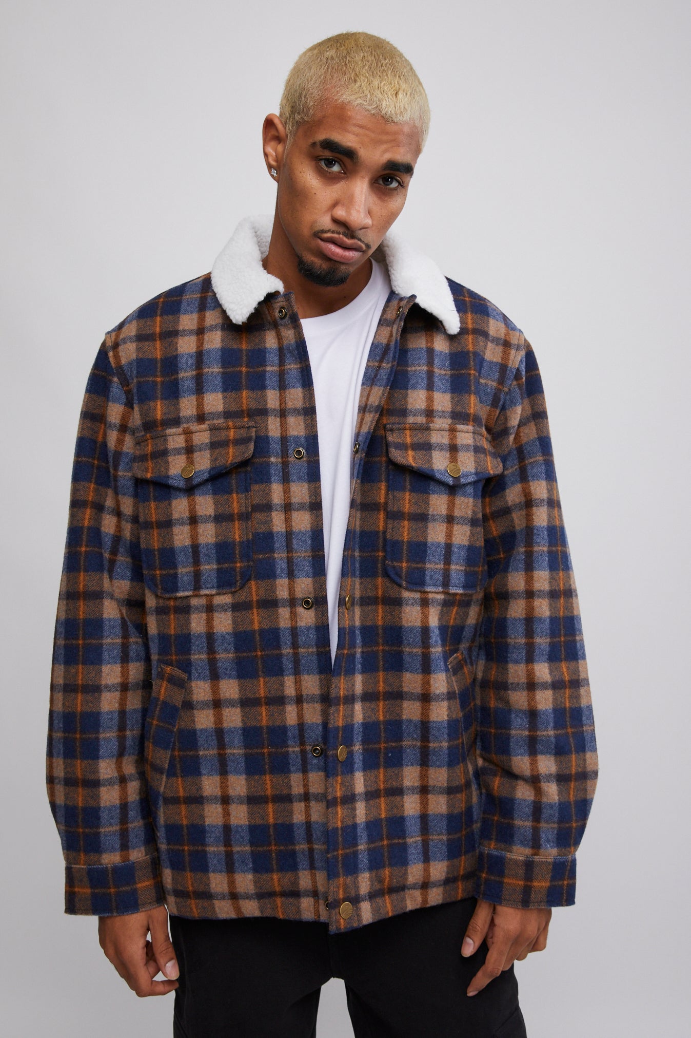 Rollas check deals sherpa coat