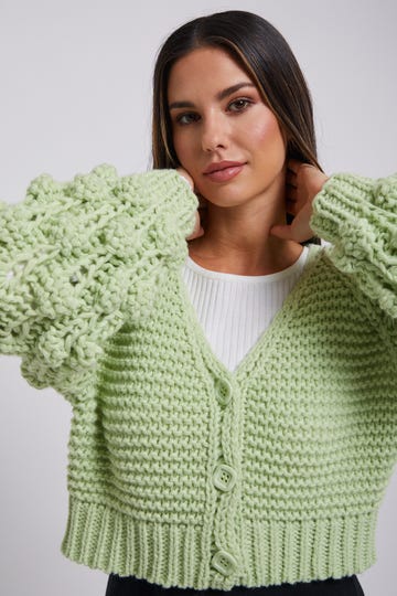 Lana Bobble Knit Cardigan