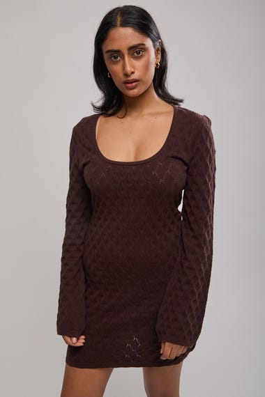 Leo Long Sleeve Knit Mini Dress