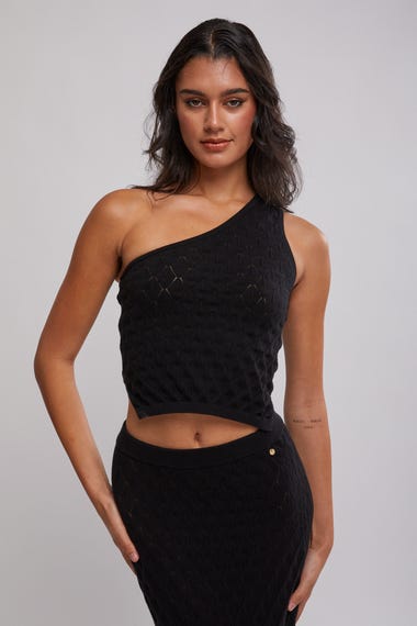 Leo One Shoulder Knit Top