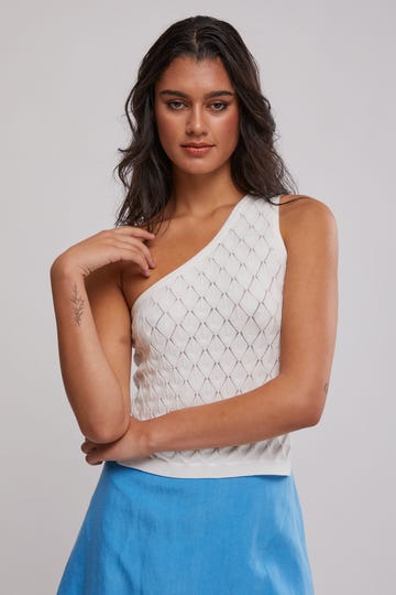 Leo One Shoulder Knit Top