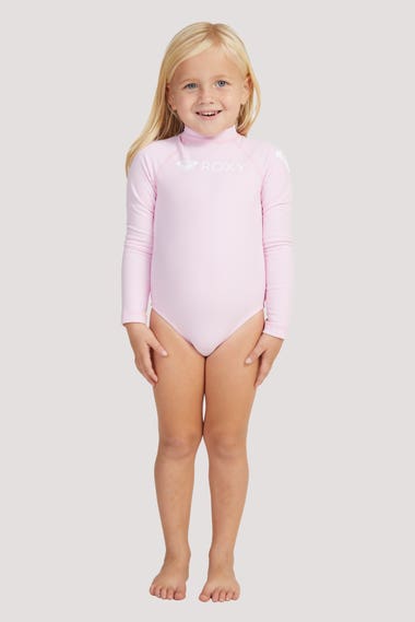 Girls Long Sleeve Onesie Heater Swimsuit