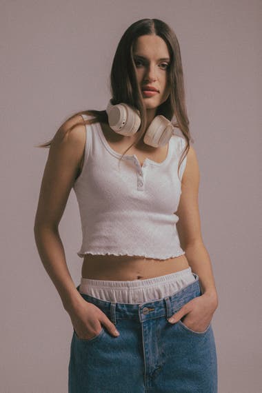 Lounge Pointelle Henley Tank Top