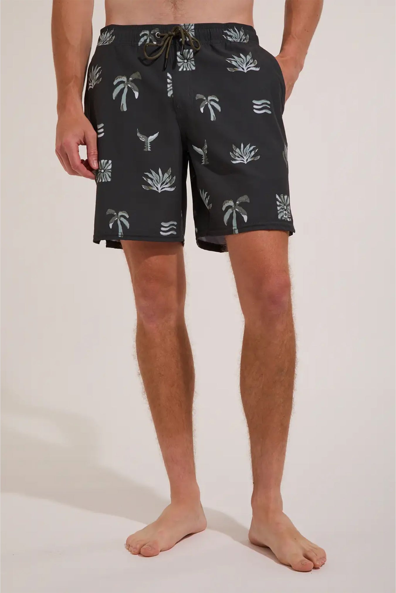 MID LENGTH BOARDSHORT WITH ELASTIC WAIST MIDSUMMER MOSAICS