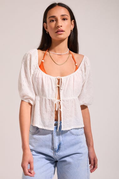 Marlow  Recycled Tie Front Top