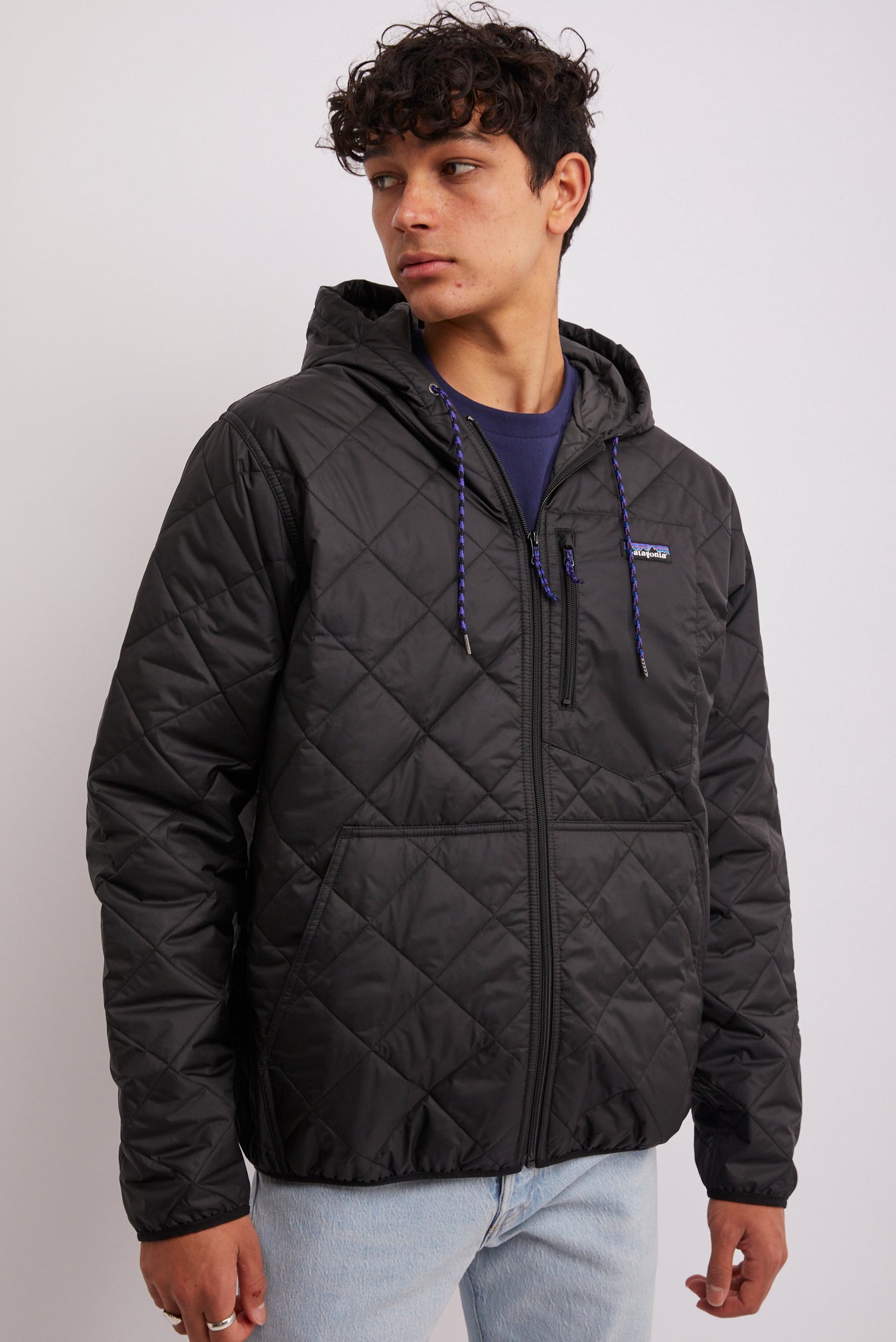 Diamond Quilted Bomber Hoodie Jacket 