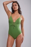 Nouveau Lace Up Tri One Piece Swimsuit