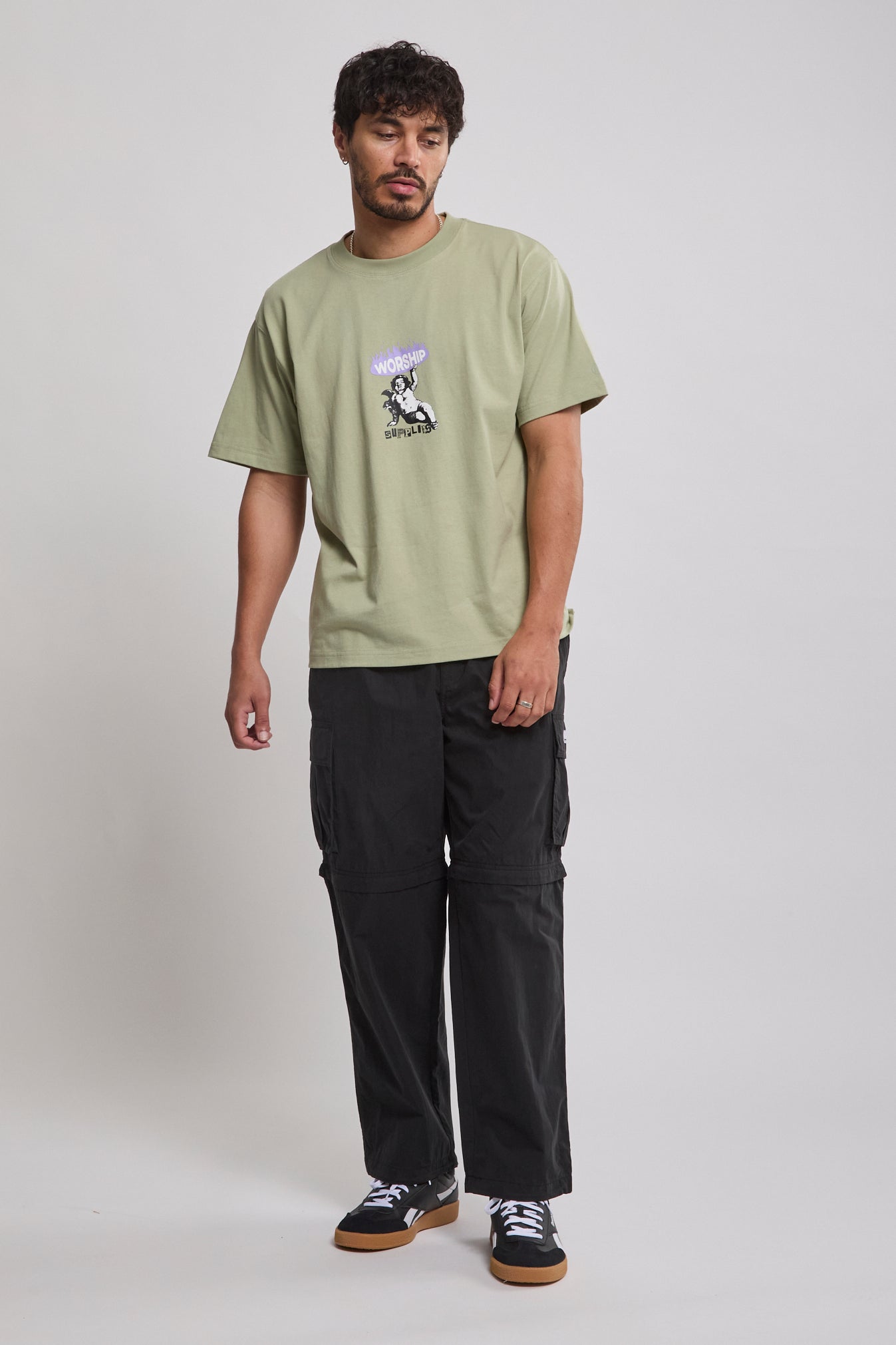 【YOURNUS】Robert Zipper Cargo Pants Cargo Pants for Men Zipper Solid Color Work Shorts Pants