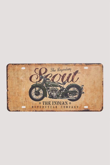 Scout Motorbike Number Plate