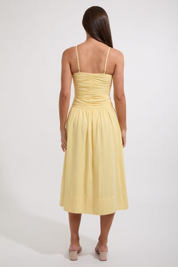 ophelia ruched midi dress minkpink brand:minkpink OPHELIA RUCHED MIDI DRESS THEPINK