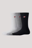 Patch Logo Crew Socks 3 Pack
