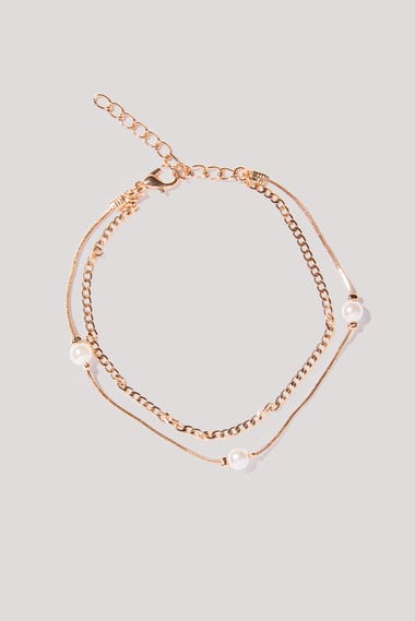 Pearl And Chain Anklet