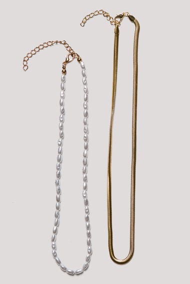 Pearl And Snake Chain Set