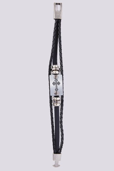 Cross Leather Metal Bracelet