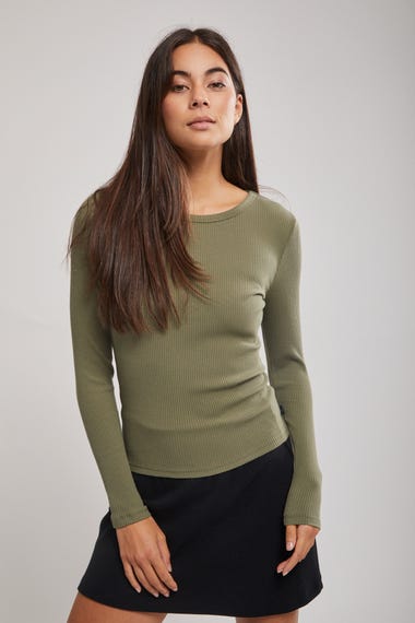 Rib Long Sleeve T Shirt