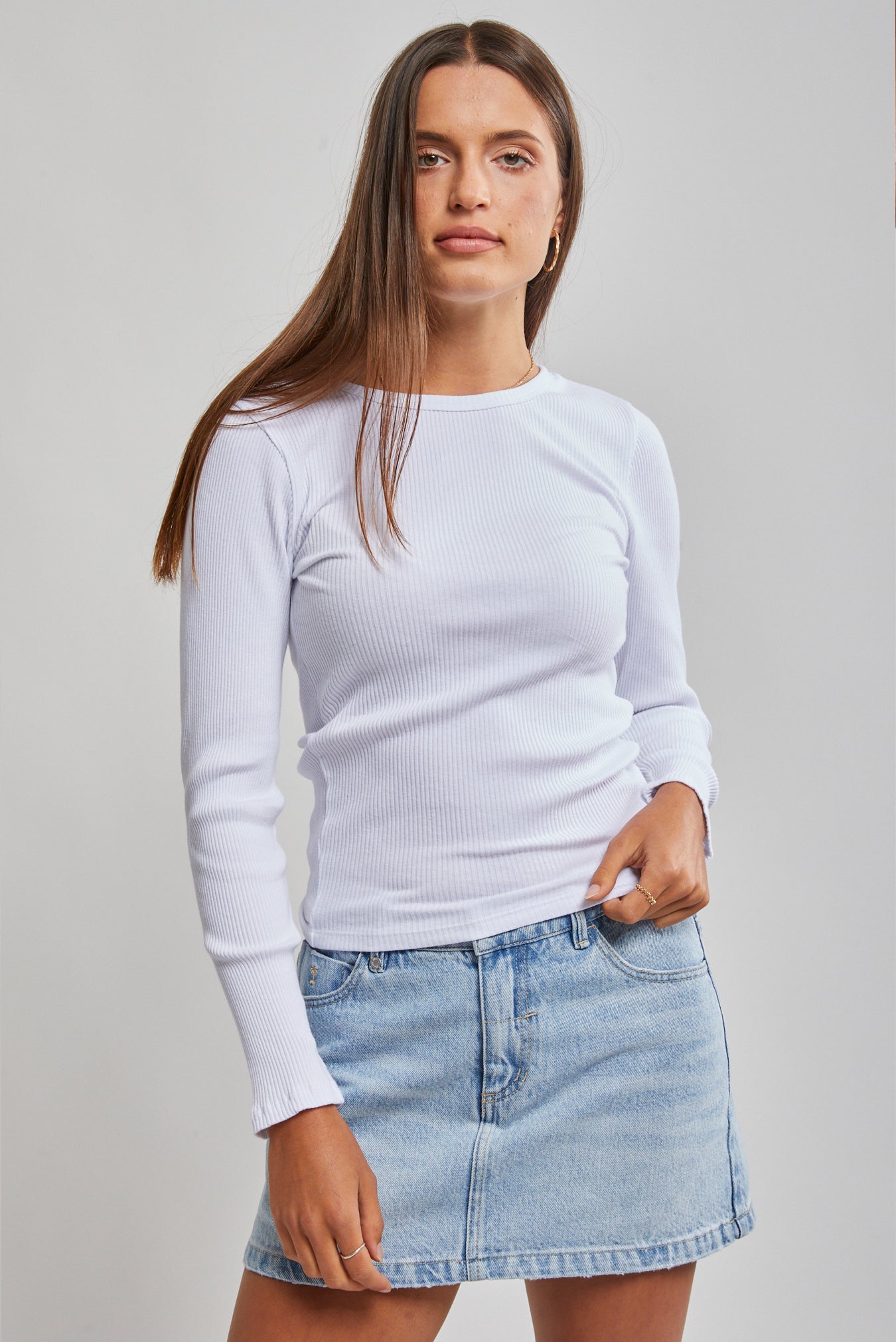 Rib Long Sleeve T Shirt | North Beach