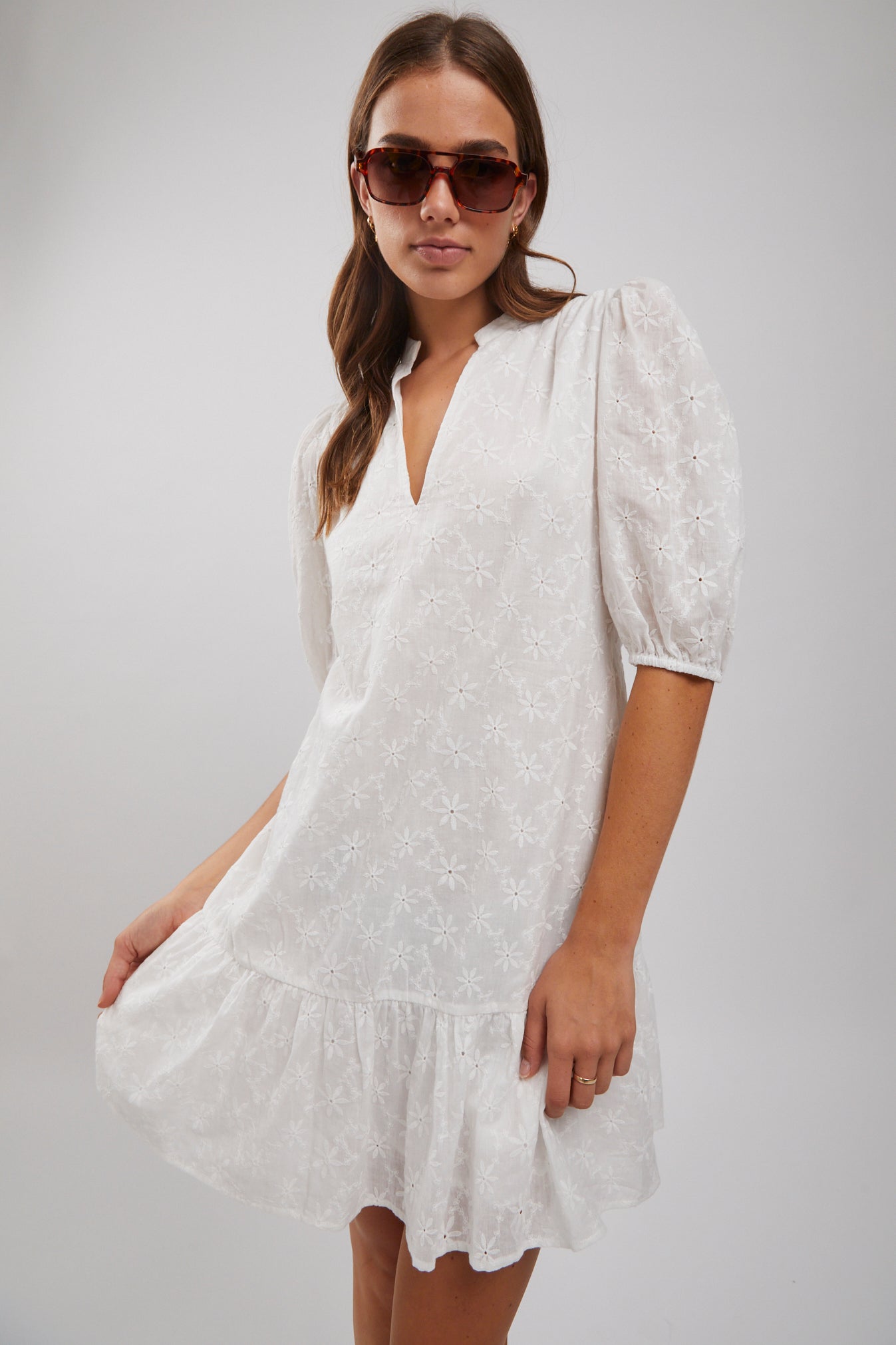Sadie Broidery Mini Dress | North Beach