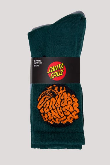 Skate Brain Dot Crew Sock 3 Pack