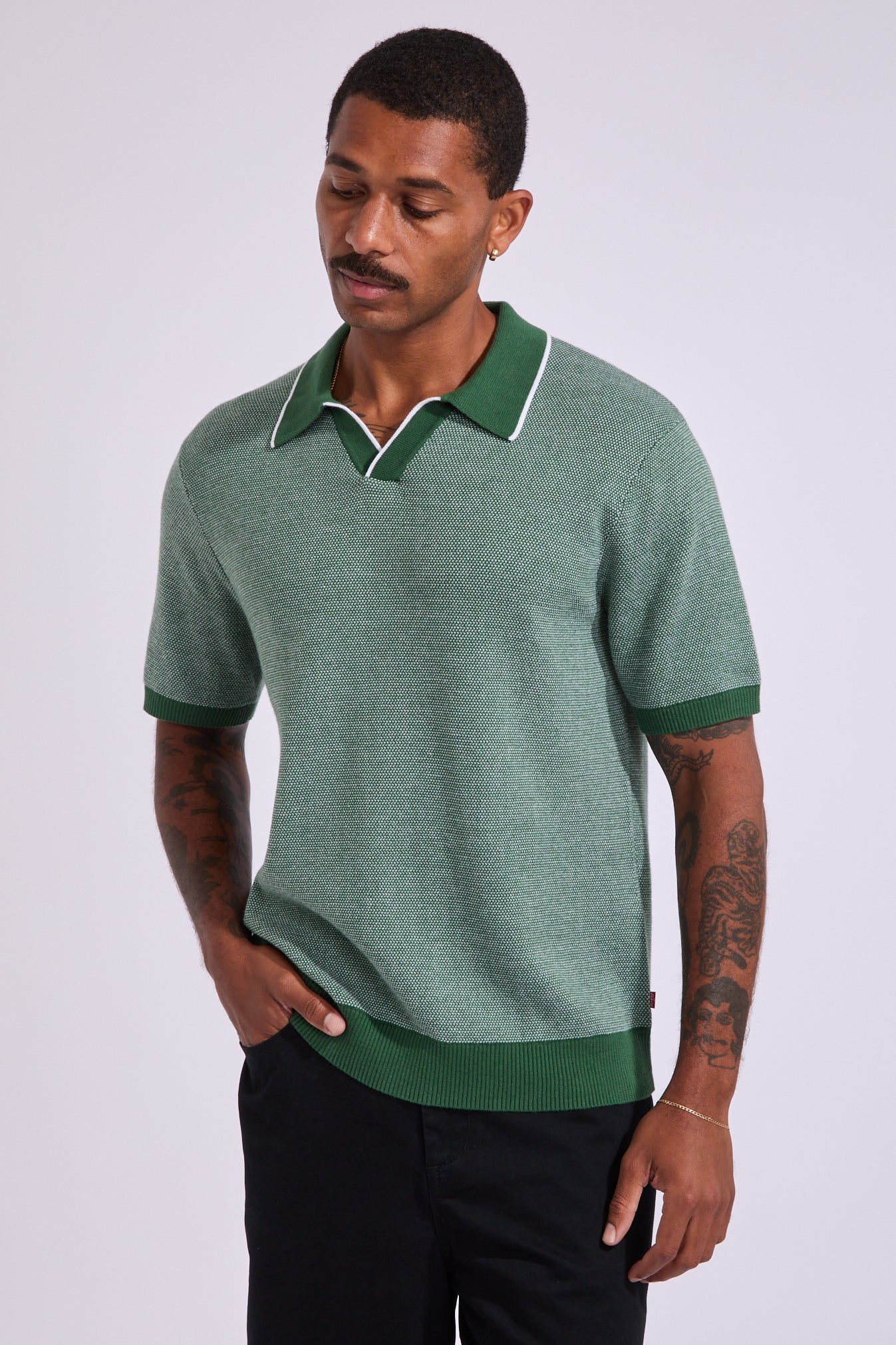 トップス CEZANI L/S Skipper Knit Polo Shirt L Skipper Knit Polo Shirt | North Beach