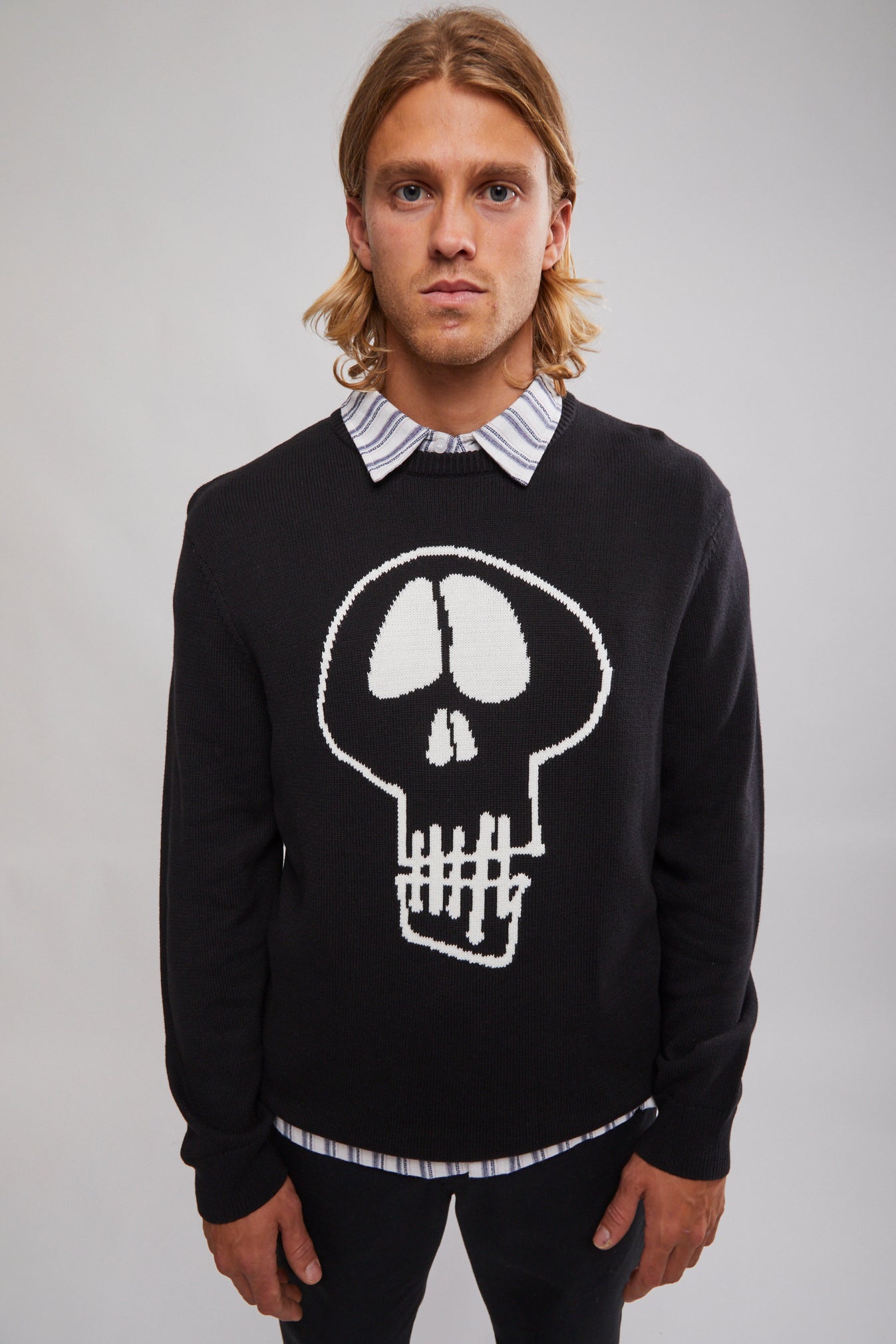 Skull Knit Crew Sweatshirt | North Beach