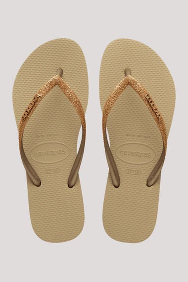 Slim Glitter Logo Metallic Jandals