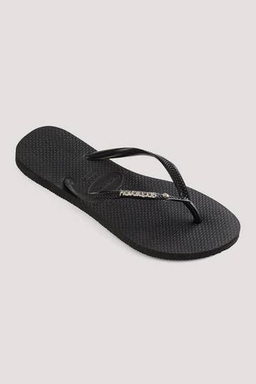 Slim Metal Logo Crystal Jandals