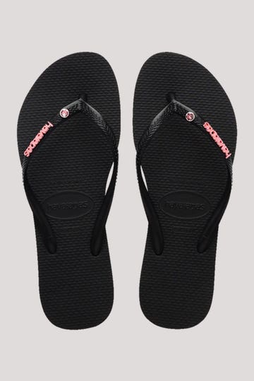 Slim Metal Logo Crystal Jandals