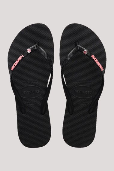 Slim Metal Logo Crystal Jandals