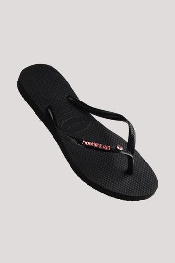 Slim Metal Logo Crystal Jandals