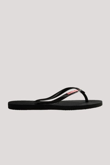 Slim Metal Logo Crystal Jandals