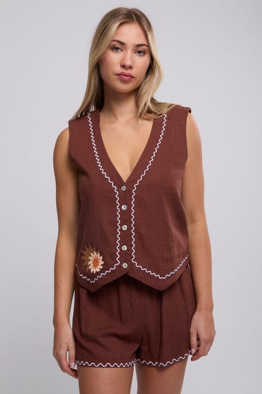 Solis Embroidered Vest