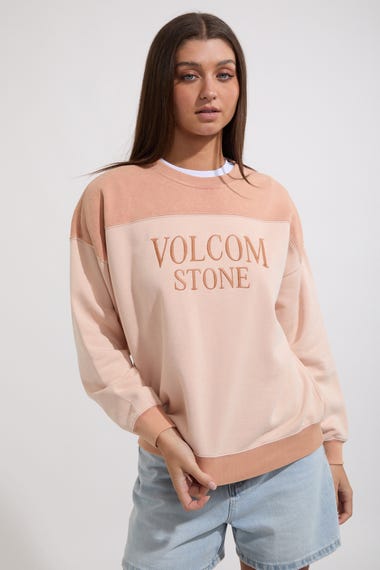 Stone Blocked Crew Sweatshirt