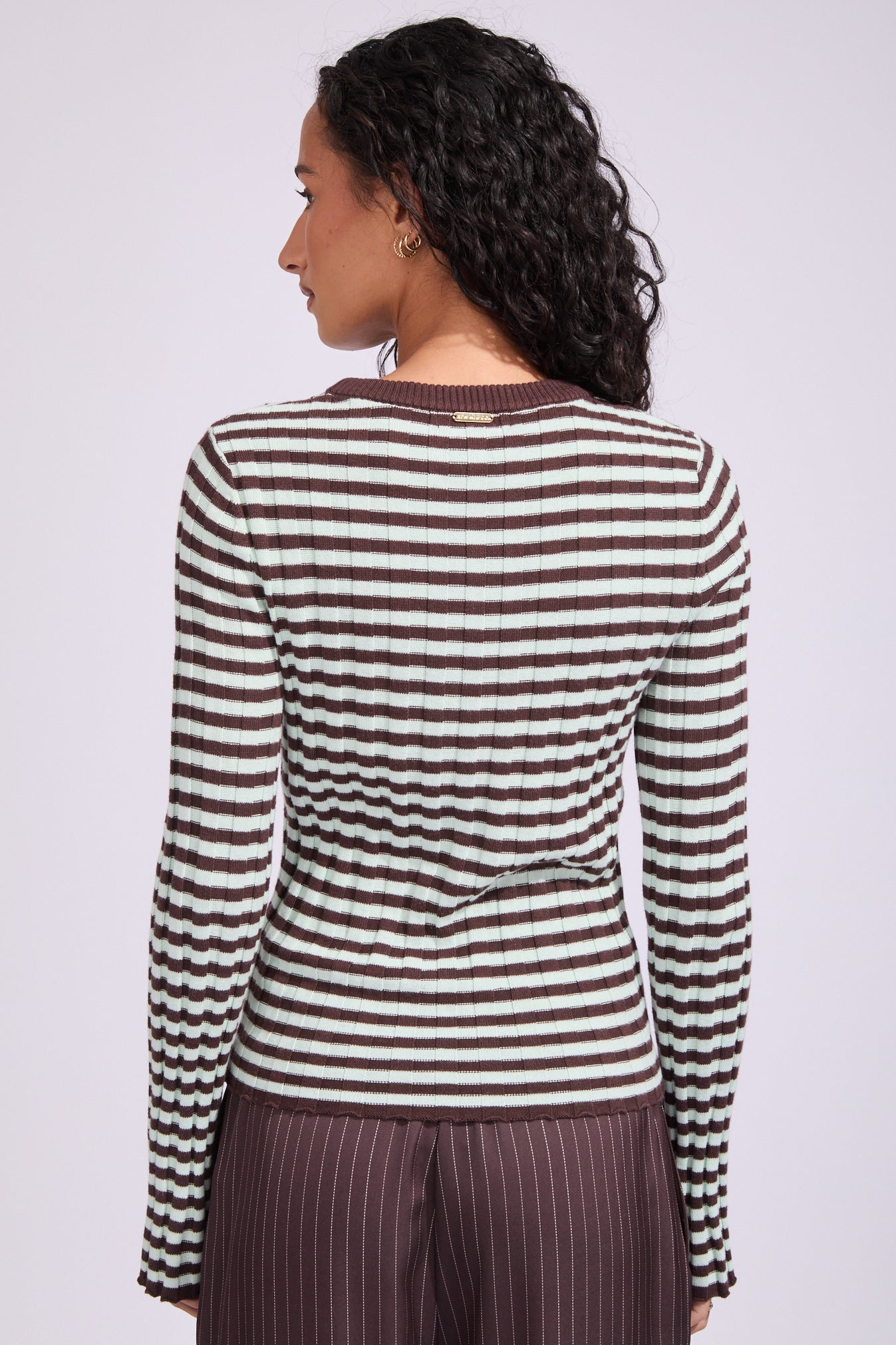 Stripe Knitted Long Sleeve Top | North Beach