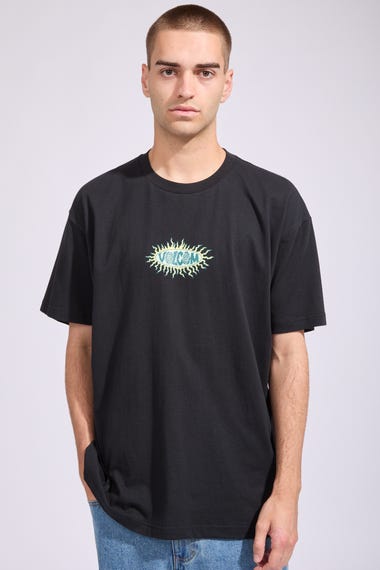 Volcom Sunshiner T-shirt Manches Courtes – XL, Coton Bio, Coupe Classique, Noir