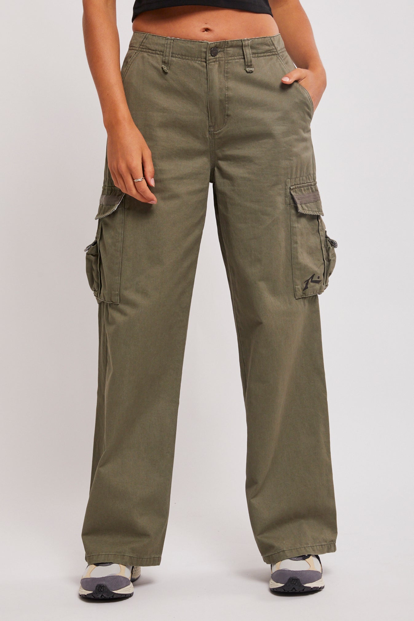 Twill Low-Waist Cargo Pants