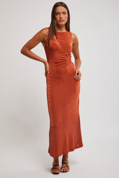Vanessa Ruched Midi Dress