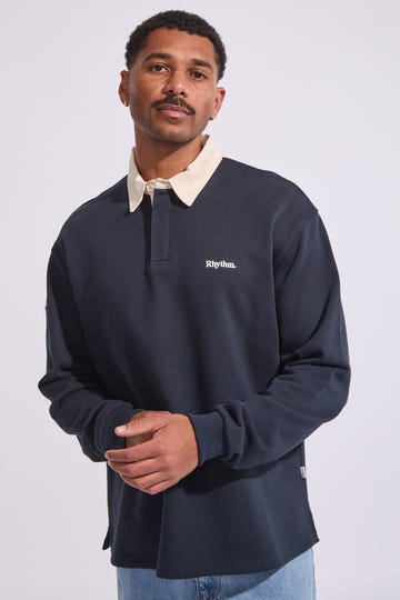 Vintage Rugby Long Sleeve Polo Shirt North Beach