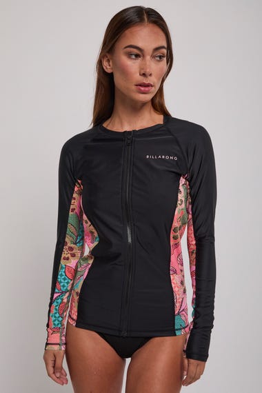 Visions Of Paradise Off Shore Long Sleeve Zip Rash Vest