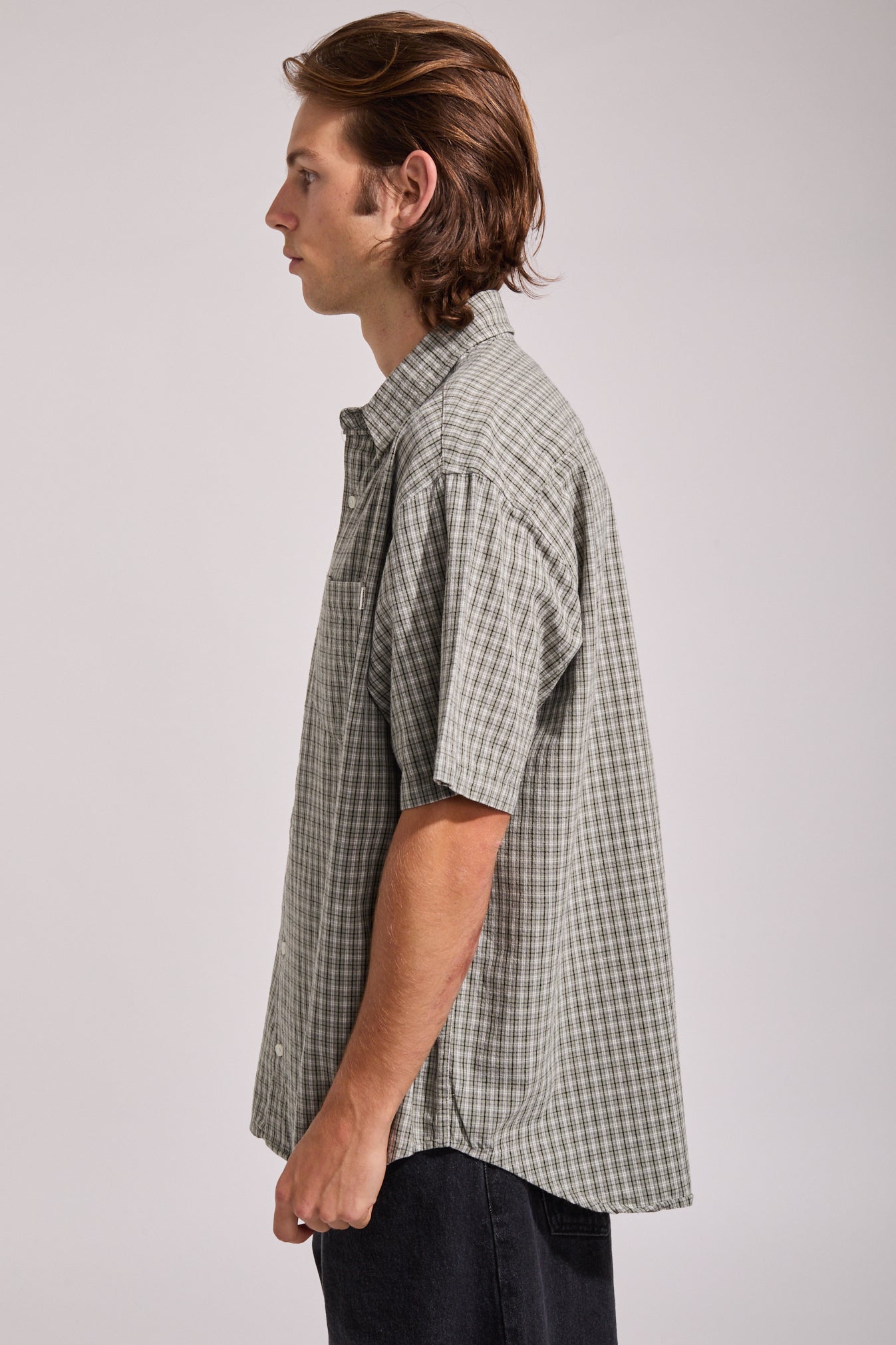【BAON】[unisex] Staley Summer See-through Check Shirt NEIGHBORHOOD Hombre Check Shirt LS Light Grey/Grey | HAVEN