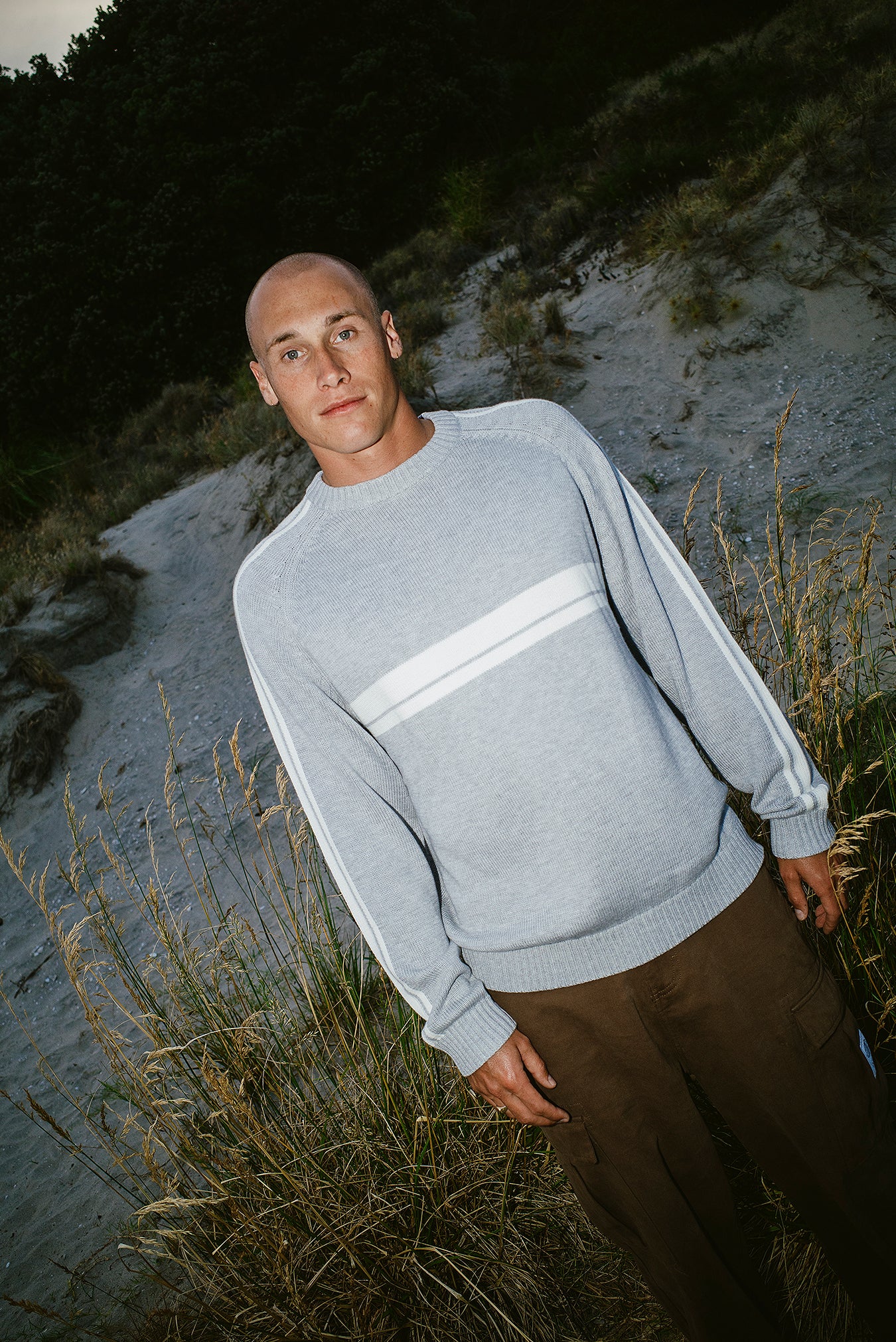 White Lines 2.0 Knit Crew Sweatshirt | North Beach