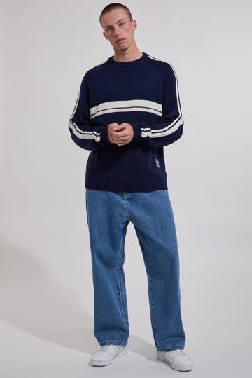 White Lines 2.0 Knit Crew Sweatshirt