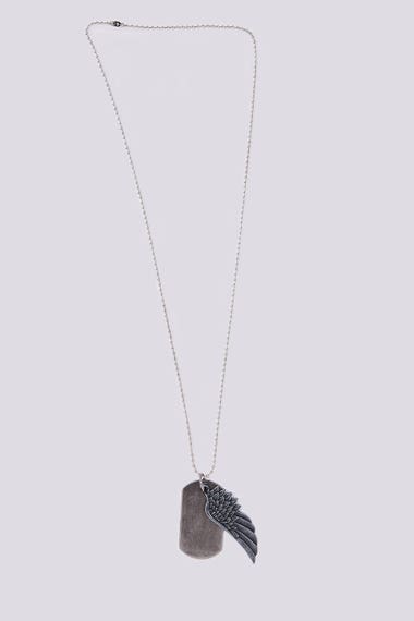 Wing And Dog Tag Chain Necklace