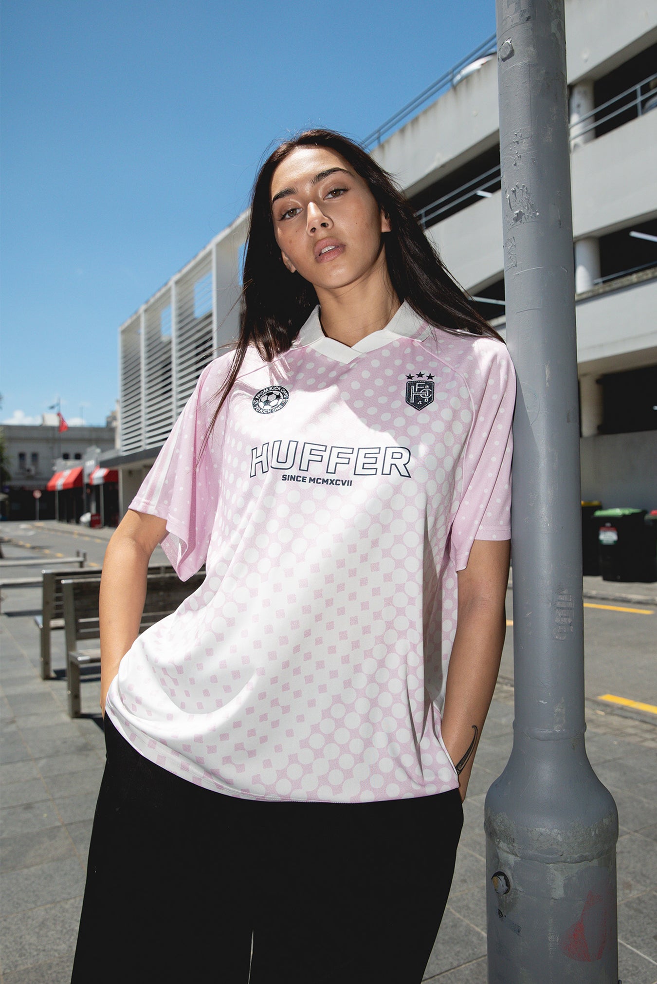 FLUSS needle punch football shirts 花柄 FLUSS needle punch